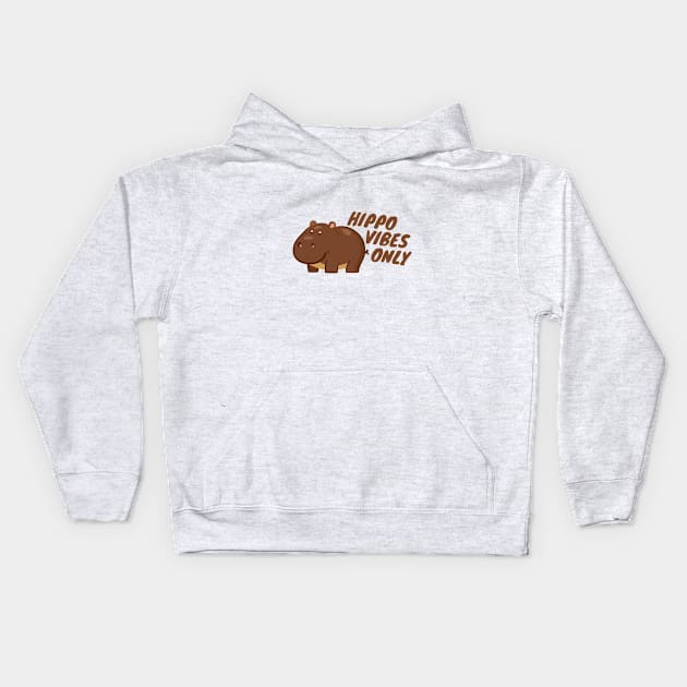 Hippo vibes only Kids Hoodie by sevav